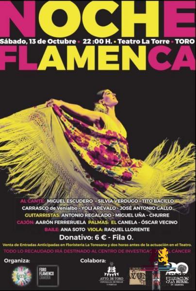Noche flamenca a favor de la investigaci&oacute;n contra el c&aacute;ncer El s&aacute;bado 13 de octubre, a las 22:00 h., en el Teatro Latorre