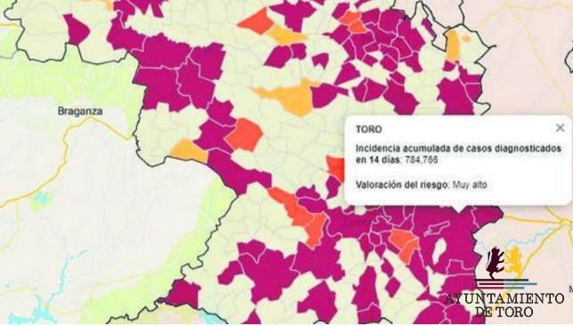Toro reduce a la mitad la incidencia acumulada de COVID en una semana